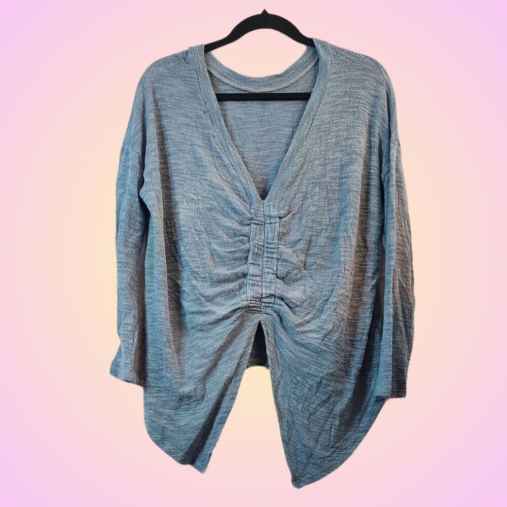 Overdyed Lightweight Irregular Hem Sweater (XL)